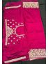 Magenta Soft Raw Silk Saree with Matching Embroidered Blouse Piece