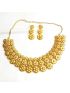 Gold plated flower steps design necklace set