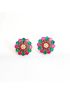 colourful stone earing in flower design