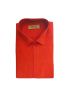 Dark bright orange men silk shirt