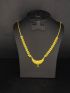 Delicate gold-tone necklace featuring a graceful leaf-pattern chain with an intricately crafted floral pendant.