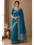 Teal Embroidered Saree