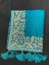 Teal Embroidered Saree