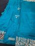 Teal Embroidered Saree