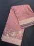 Elegant Mauve Embroidered Saree with Contrast Blouse