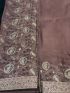 Elegant Mauve Embroidered Saree with Contrast Blouse