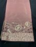 Elegant Mauve Embroidered Saree with Contrast Blouse