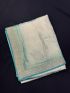 Elegant Ivory & Teal Floral Saree