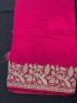 Elegant Fuchsia Embroidered Saree with Matching Blouse