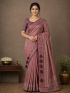 Elegant Dusty Rose Silk Saree with Intricate Zari Border