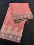 Elegant Dusty Rose Silk Saree with Intricate Zari Border
