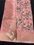 Elegant Pink Floral Cotton Saree with Matching Blouse