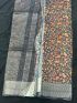 Elegant Black Floral Cotton Saree with Matching Blouse