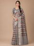 Elegant Checked Cotton Saree with Matching Blouse
