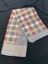 Elegant Checked Cotton Saree with Matching Blouse