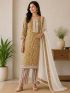 Elegant Mustard Paisley Cotton Salwar Suit with Matching Dupatta