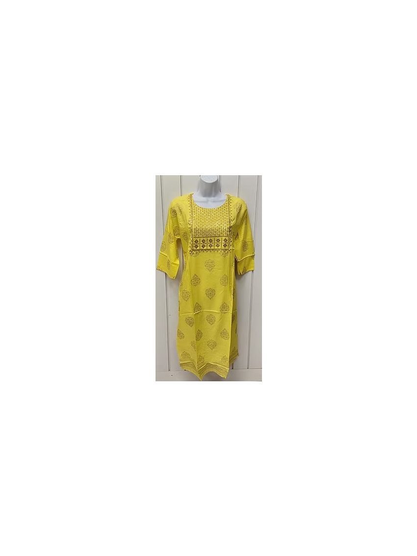 Silk kurti - yellow and Golden