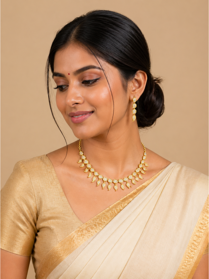 Imitation Neckalace with White AD Stones AD-NE-12