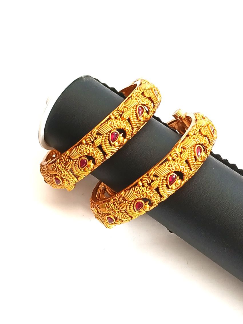 Bangles with pink stones