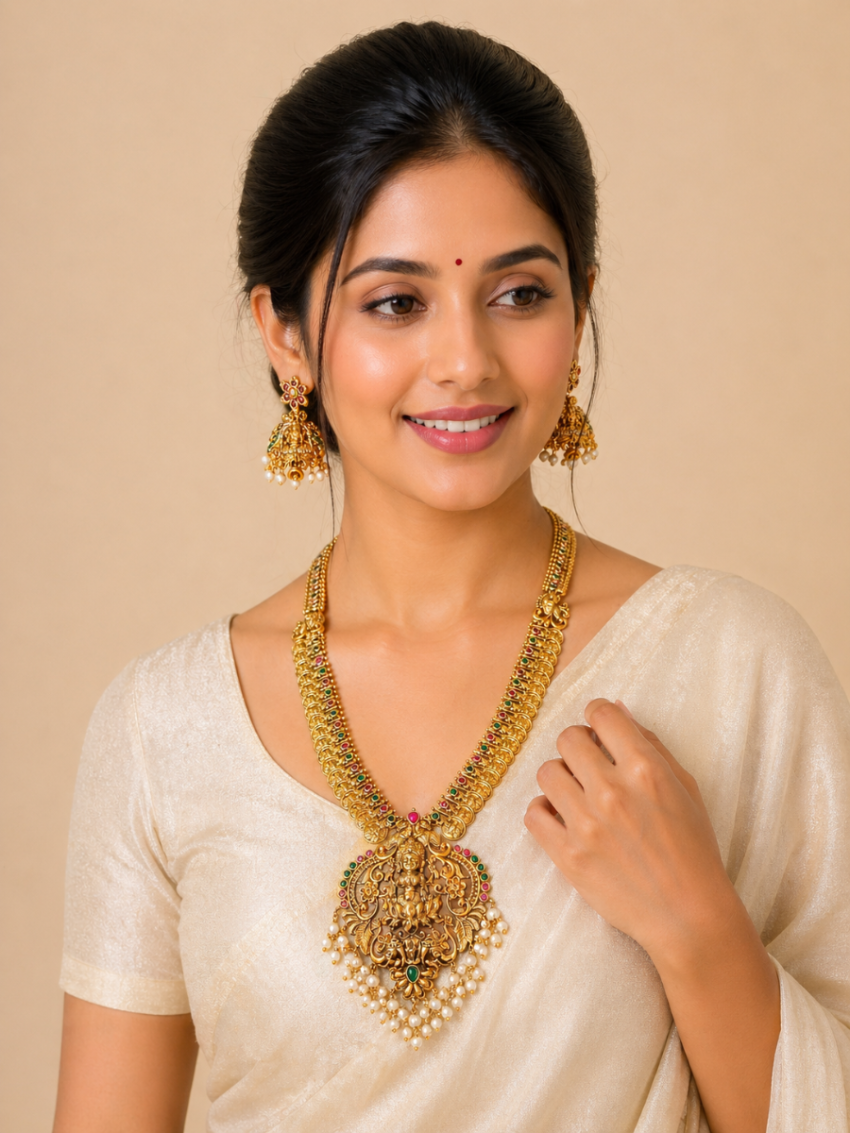 Temple Jewellery With Stones and Pearls