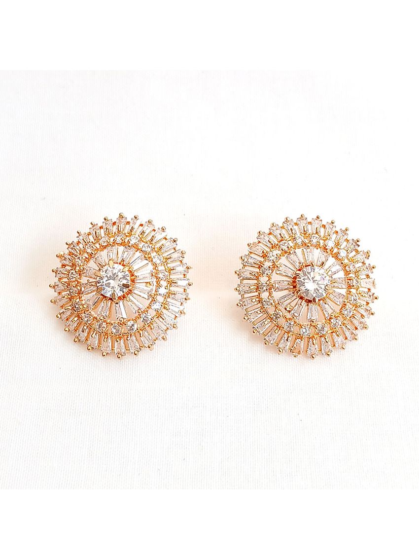 Stone earring with crystal buttons