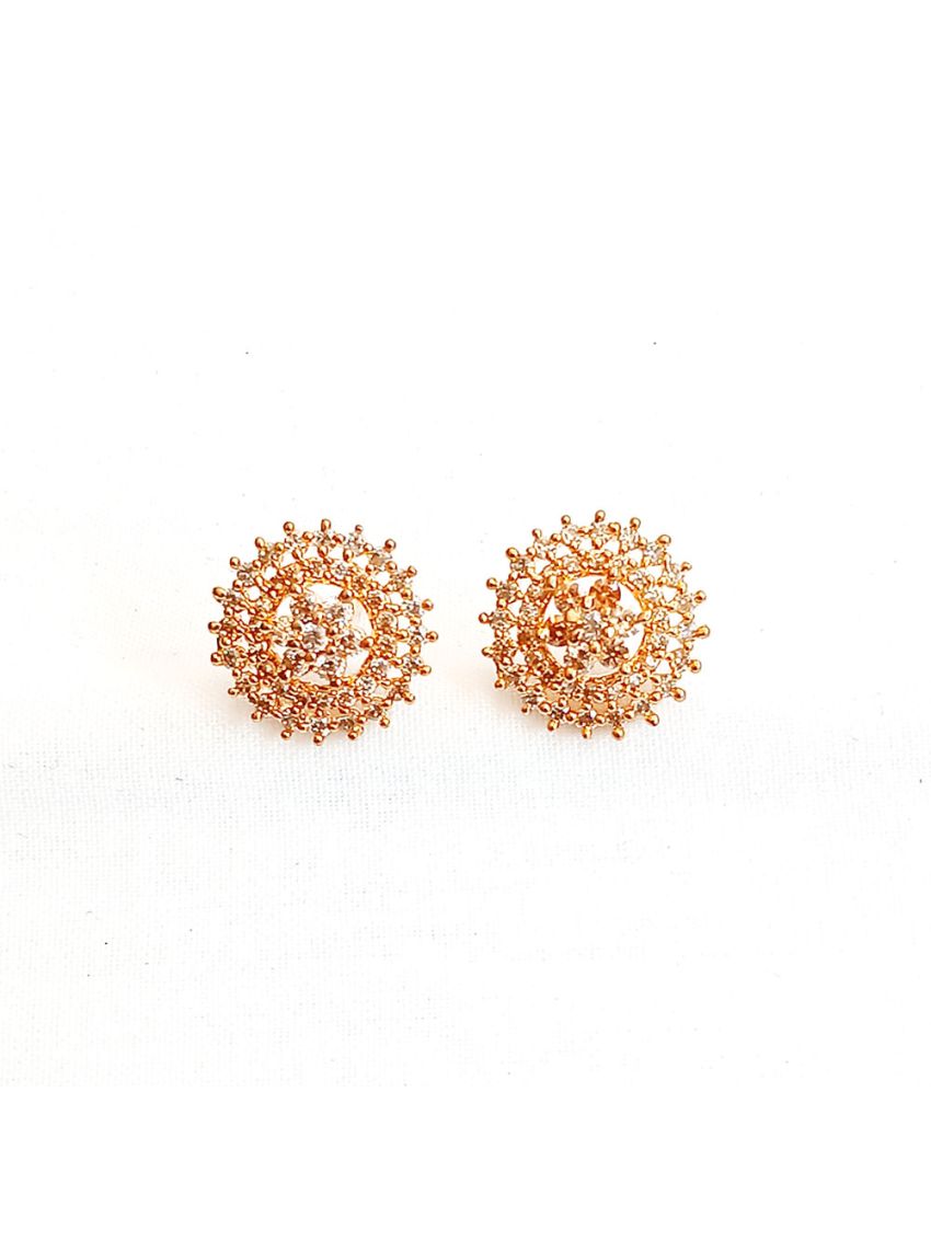 Stone earring in flower + vintage style