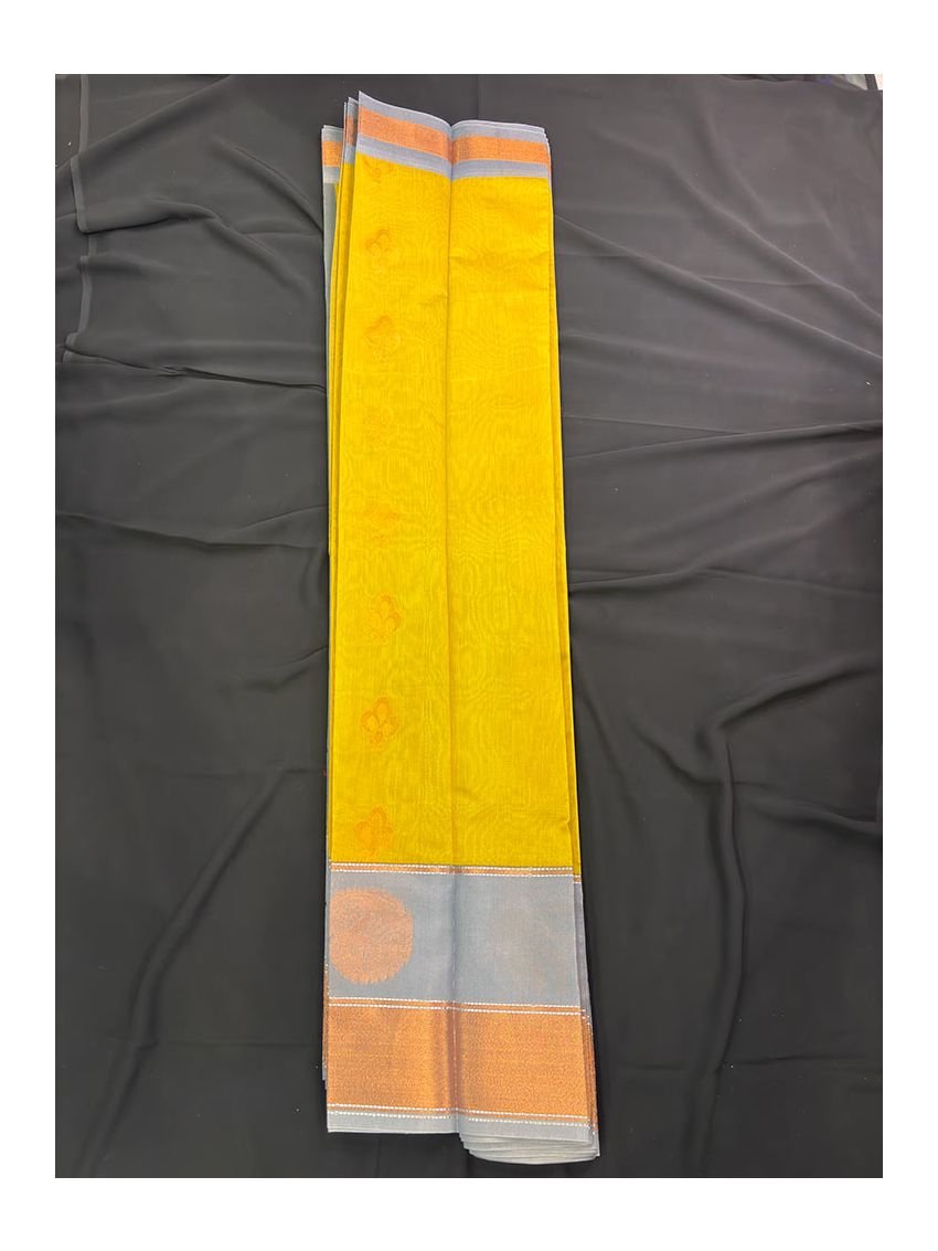 Premium Silk Blend Saree – Solar Gold with Contrast Border | Festive & Occasion Wear | Includes Blouse Piece