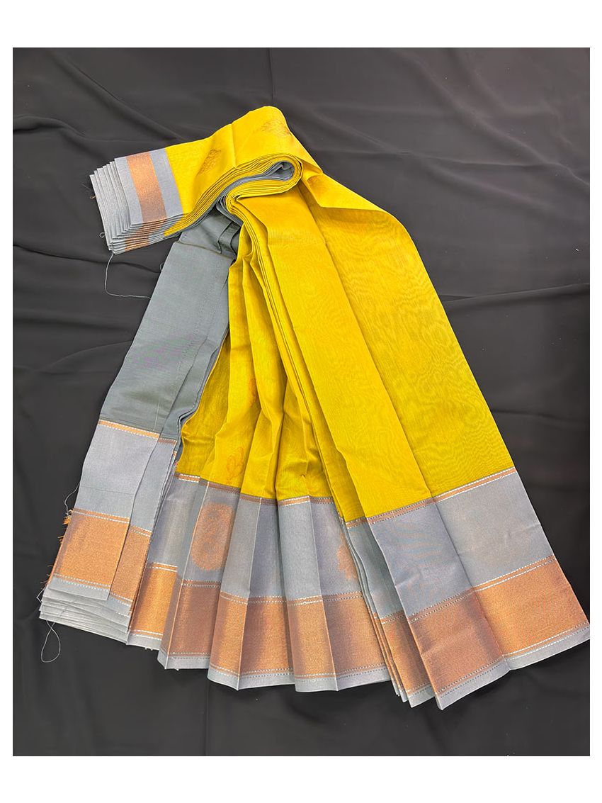 Premium Silk Blend Saree – Solar Gold with Contrast Border | Festive & Occasion Wear | Includes Blouse Piece