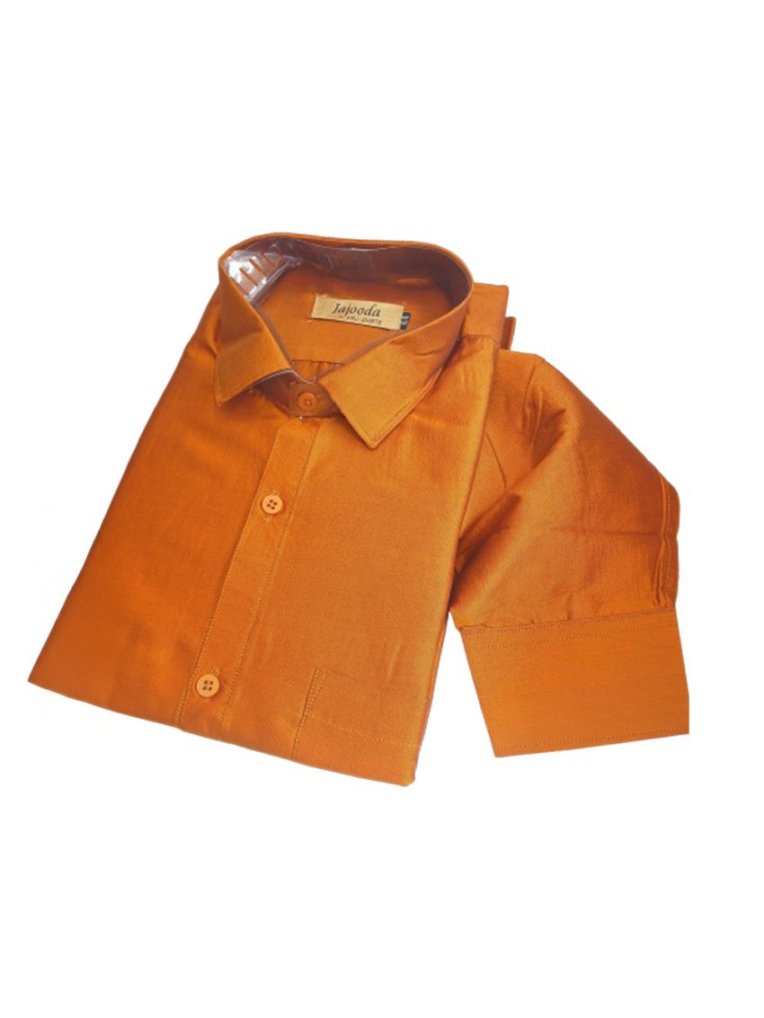 Orange mens silk shirt