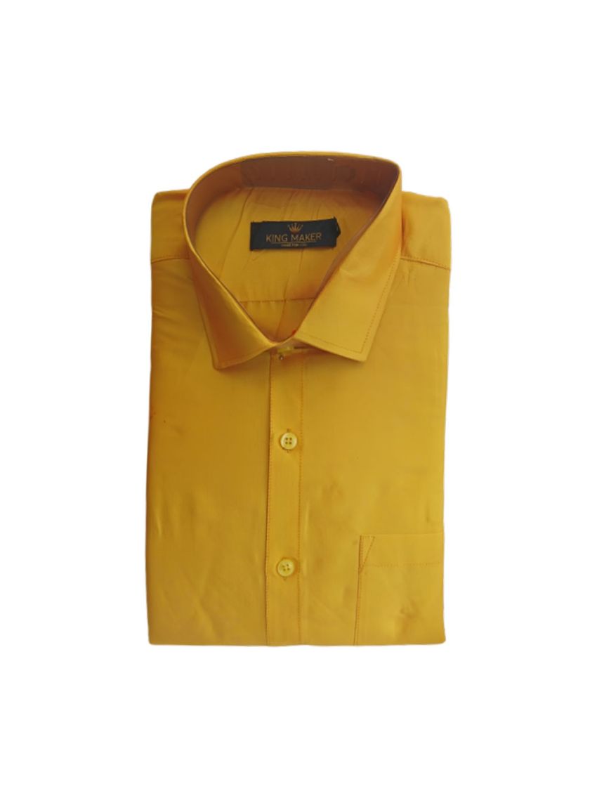 Yellow coloured silk men's shirt