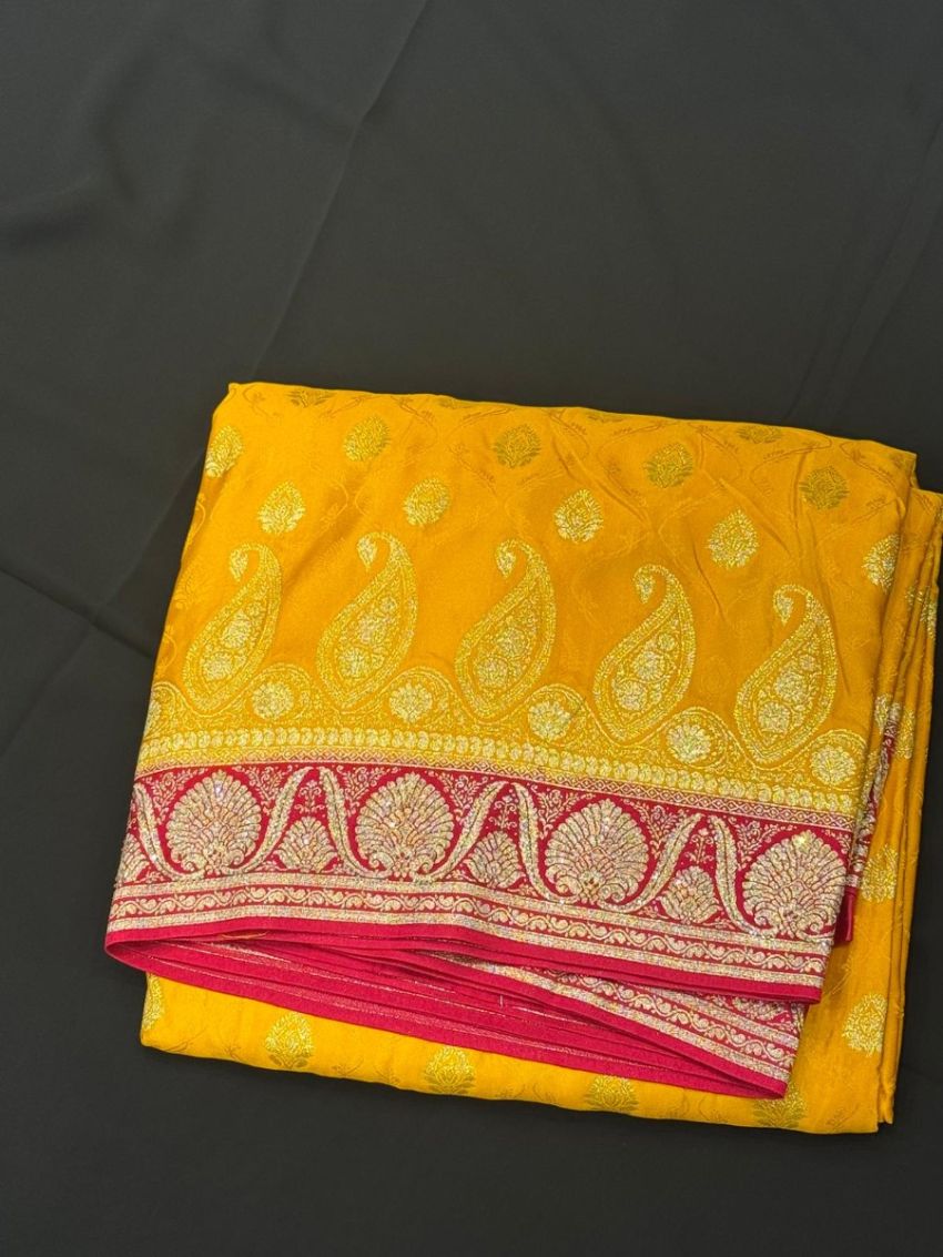 Yellow Gold Banarasi Saree