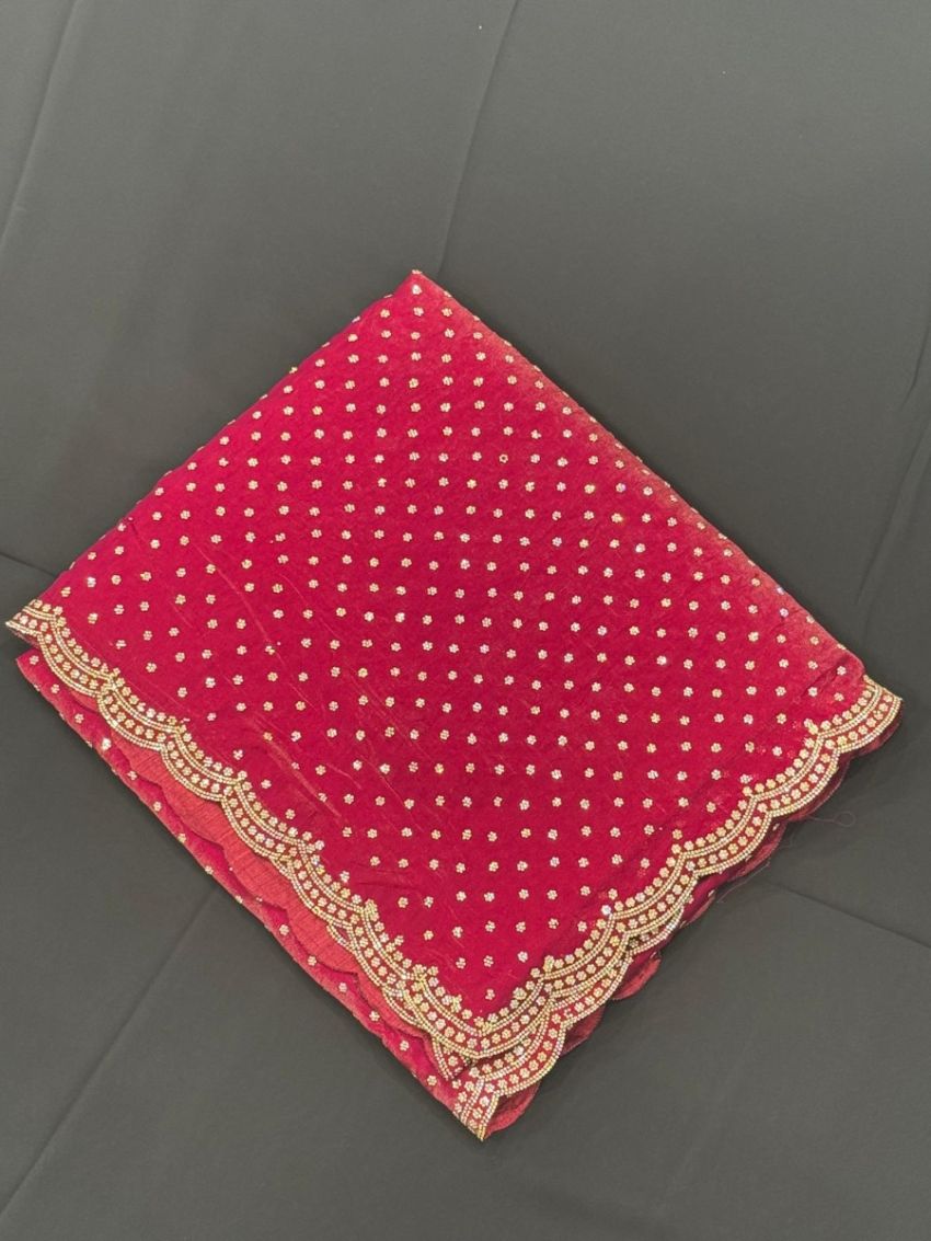 Fuchsia Embellished Saree 
