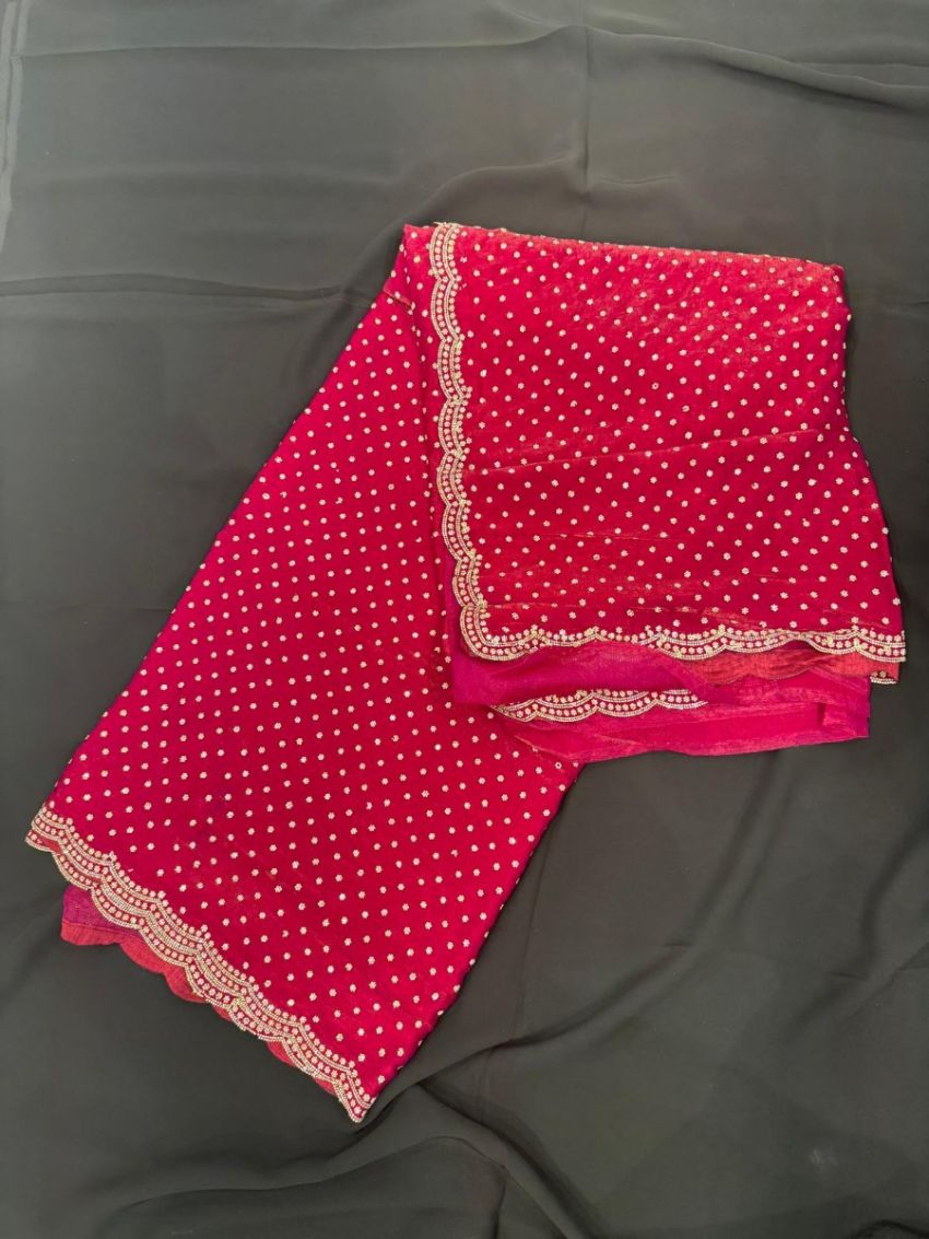 Fuchsia Embellished Saree 