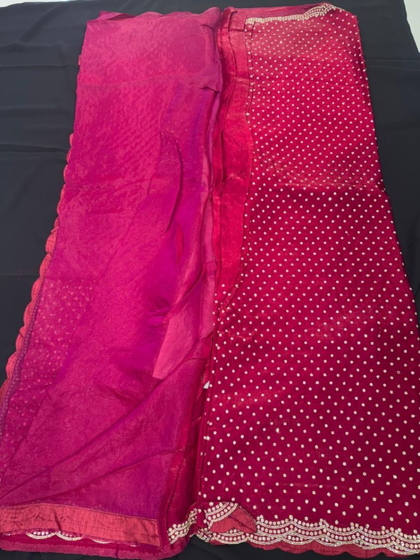 Fuchsia Embellished Saree 