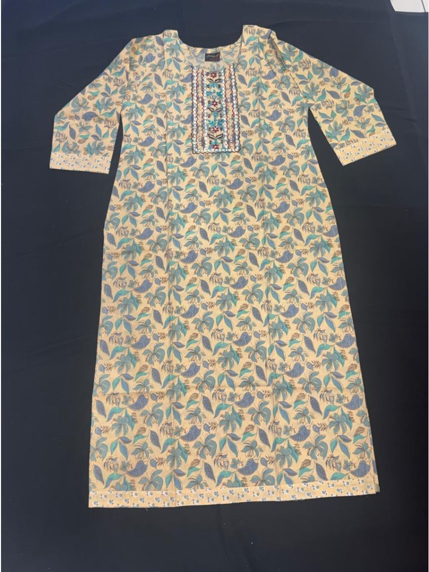 Elegant Floral Cotton Salwar Suit with Matching Dupatta