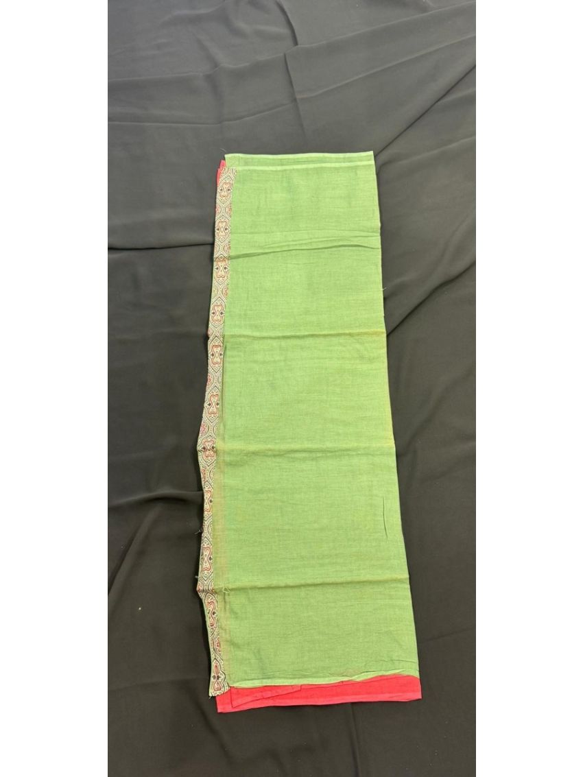 Elegant Grey & Pink Printed Cotton Salwar Suit with Matching Green Dupatta