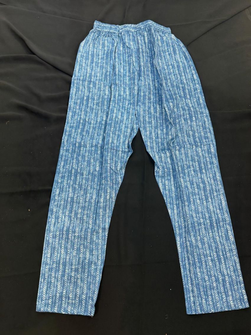 Elegant Blue Printed Cotton Salwar Suit with Matching Dupatta