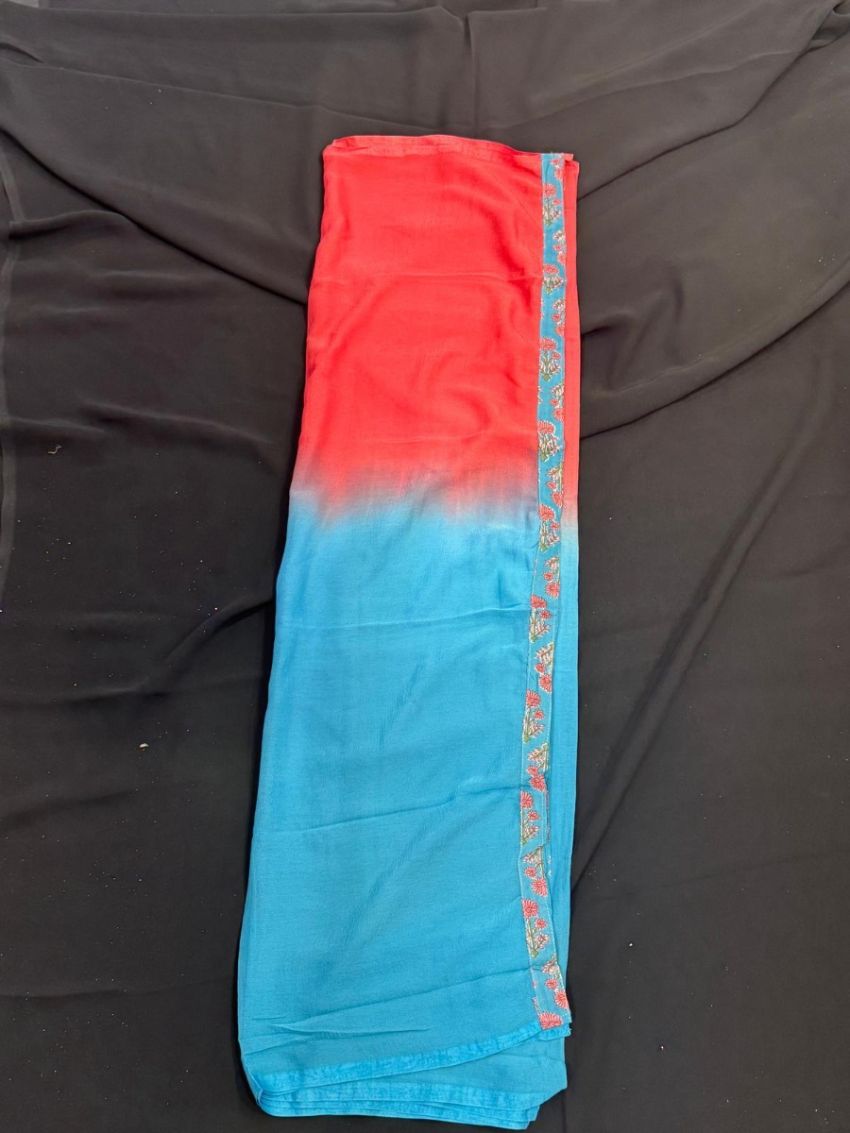 Elegant cotton salwar suit with floral prints, matching pants, and a stylish ombré dupatta—perfect for everyday and festive wear.