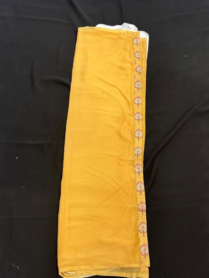 Elegant Mustard Printed Cotton Salwar Suit with Matching Dupatta