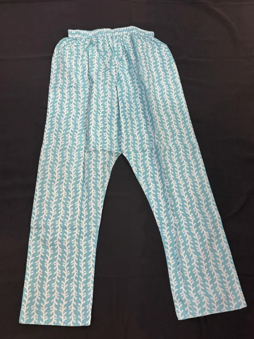 Elegant Sky Blue Printed Cotton Salwar Suit with Matching Dupatta
