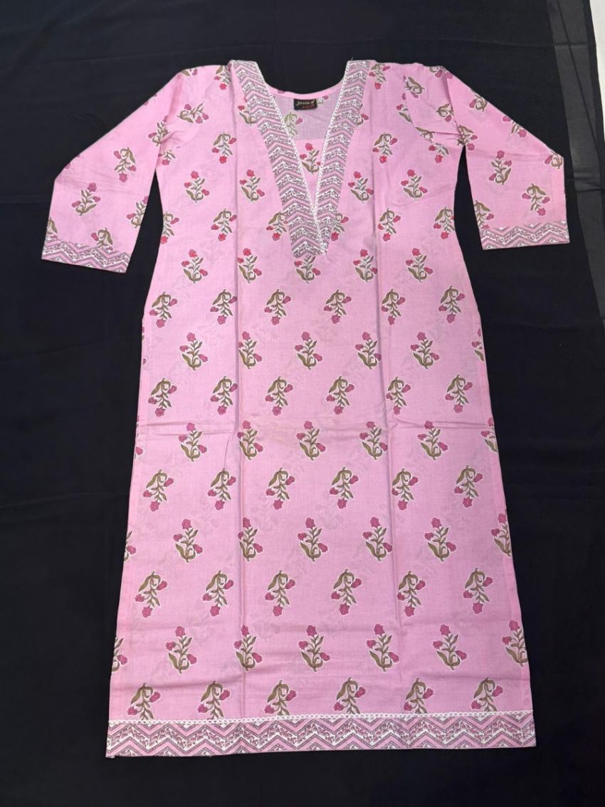 Elegant Pink Floral Printed Cotton Salwar Suit with Matching Dupatta